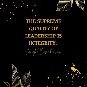 Leadership Quote Black and Gold Digital Printable