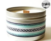 Stoked Candle COCONUT KEY LIME 8oz tin, hand poured 100 soy wax, eco-friendly wooden wick, phthalate free oil, summer, sandy beach, surfer
