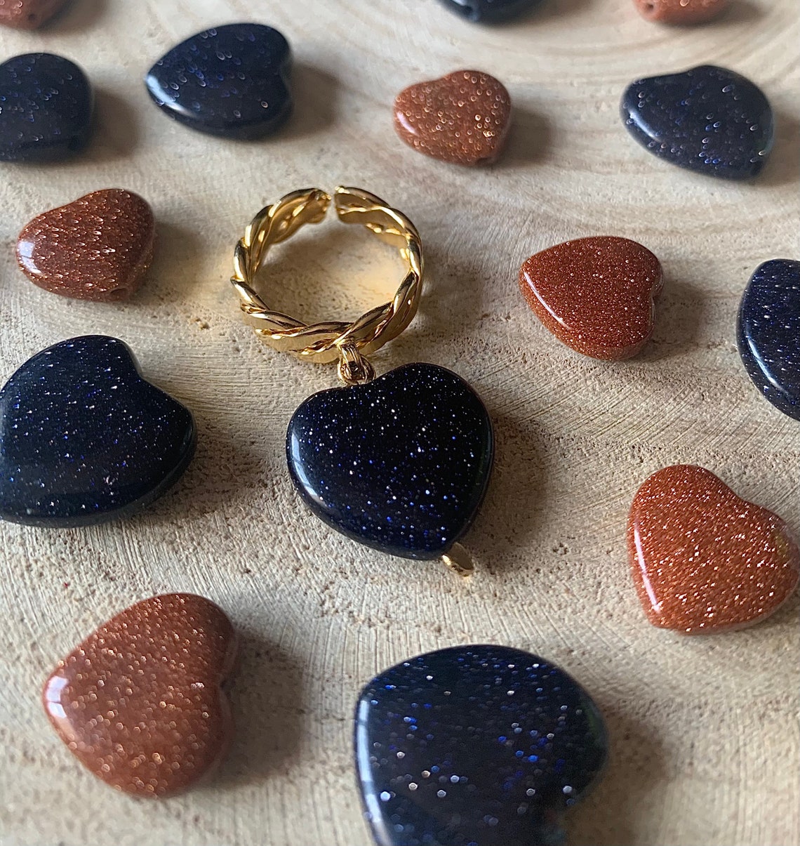 Anillo ajustable de piedra lluvia de plata tallada en forma de | Etsy