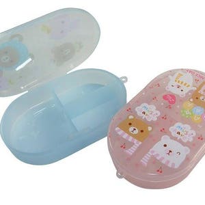 Boîte enfants 3 compartiments / nounours / kawaii / ovale