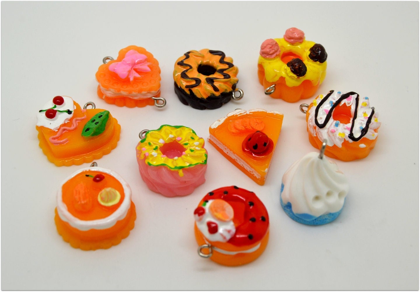 Set of 10 Various Cake Charms Etsy