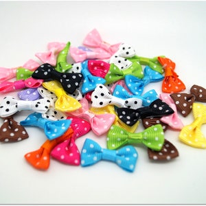 Mix of brightly colored polyester weighted bows