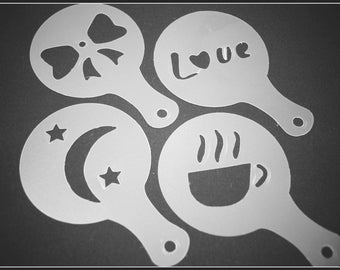 Set of 4 stencils - special coffee - shaped 2