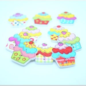 Lot de 10 boutons déco cupcakes image 5