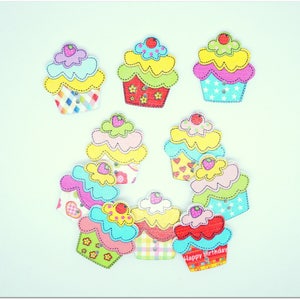 Lot de 10 boutons déco cupcakes image 4