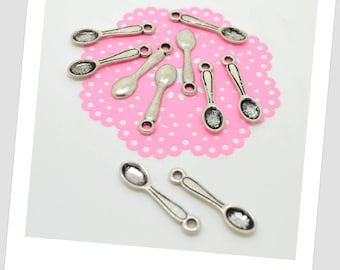 10 silver plated spoon charms