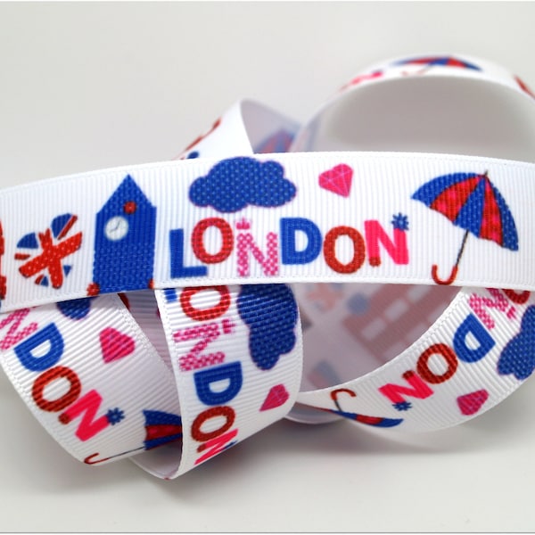 1 meter of Ribbon 22mm - the colors of LONDON
