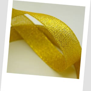 2.5 metres of Ribbon 10mm - gold - organza