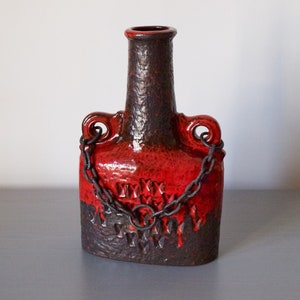 Very rare Collectors piece Carstens Luxus Series brutalist vase // West German pottery // Fat lava  // Mid century modern