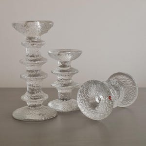 Design Classic Iittala Festivo 2 ring // Ice Glass Candle Holders by Timo Sarpaneva // Scandinavian