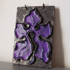 CARSTENS ATELIER CERAMIC wall panel with iron chain // wall plaque // ceramic picture // wall tile // Fat Lava // Mid Century