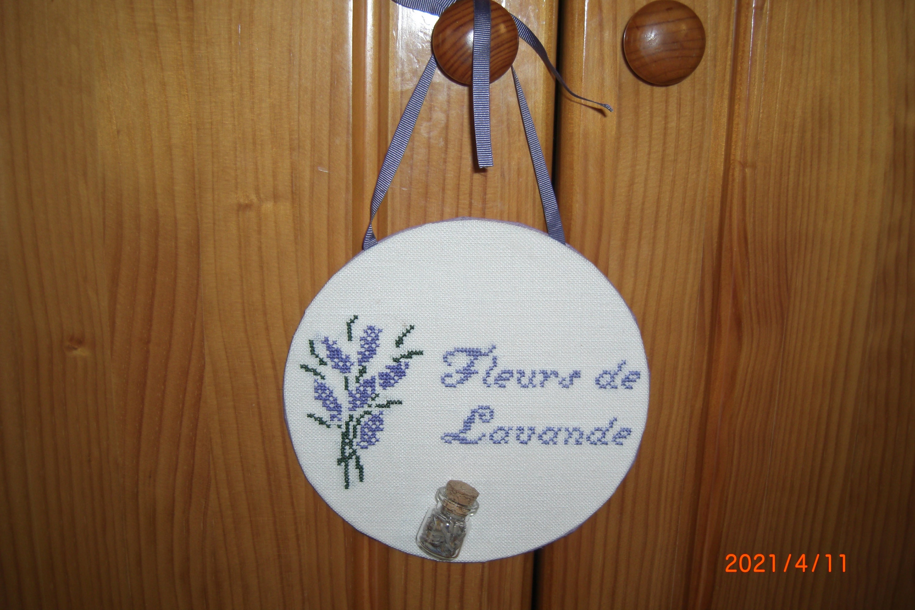 Décoration Murale Fleur de Lavande Au Point Croix