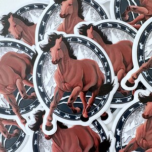 Hand drawn! Horse vinyl sticker - 3.5”x 2.75” waterproof and scratch resistant thick vinyl sticker! Comes in a print as well