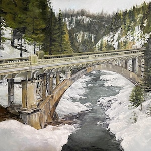 Rainbow Bridge Print in Cascade Idaho. 5”x7”,8”x10”, 11&quot;x14&quot;, or 13&quot;x19&quot; print. Comes in matted or unmated, and is printed on luster paper.