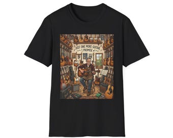 Just One More Guitar T-Shirt | Guitar Shop Illustration, Musician Tee