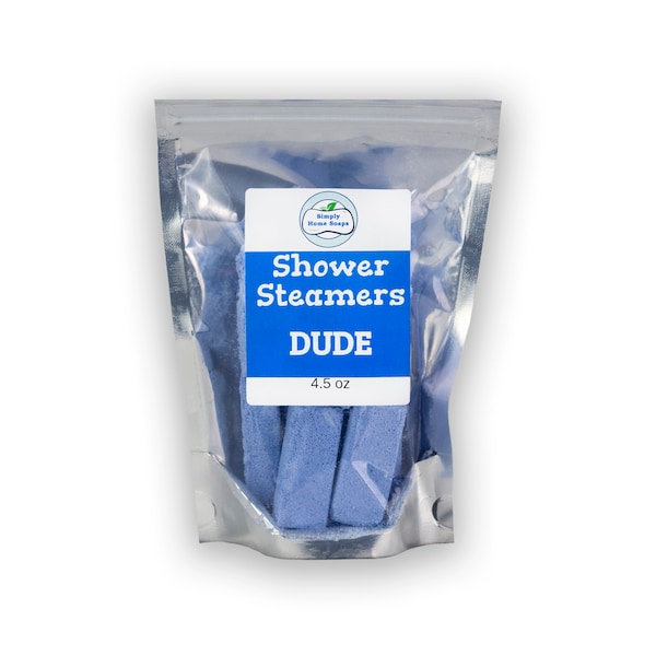 Dude - Aromatherapy Shower Steamer, Vegan Friendly, Natural Handmade Shower Fizzies, Steamers for men, Shower Spa Melts, Shower Bombs