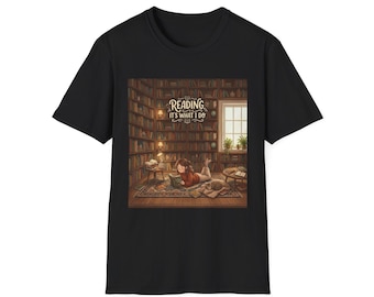 Cozy Library Scene Reading It's What I Do T-Shirt | Book Lover Tee