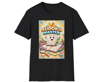 Sudoku Master T-Shirt | Puzzle Book, Coffee, Colorful Game Grid