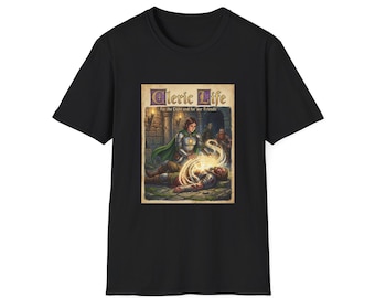 Cleric Life Illustration T-Shirt | Fantasy RPG Healer Artwork