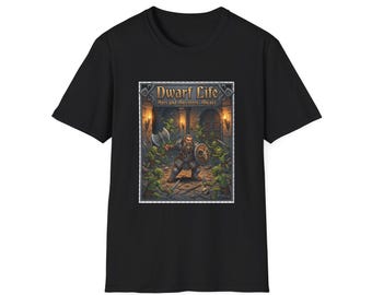 Dwarf Life Adventure Poster T-Shirt | Fantasy Dwarf Illustration, RPG Theme