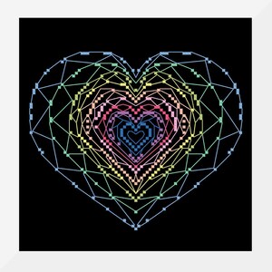 Lace Heart Cross Stitch Pattern: Rainbow Valentine Design (PDF Pattern)