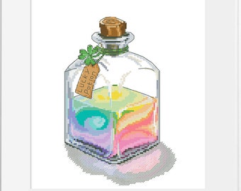 Lucky Potion Cross Stitch Pattern: St. Patrick's Day Rainbow (PDF Pattern)
