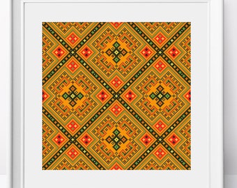Ukrainian Ornament Cross Stitch Pattern: Ethnic Geometric Design (PDF Pattern)