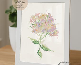 Aquarell Blumen Kreuzstich-Muster: Botanisches Design (PDF-Muster)