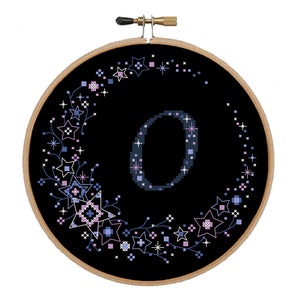 Star Monogram Letter O Cross Stitch Pattern (PDF Pattern)