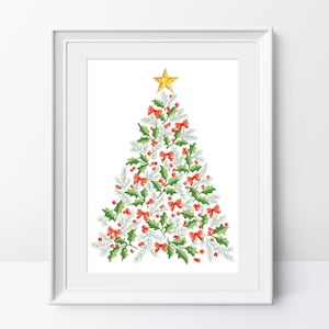 Christmas tree cross stitch pattern Christmas tree design Christmas décor Modern cross stitch Holiday cross stitch Christmas pdf pattern