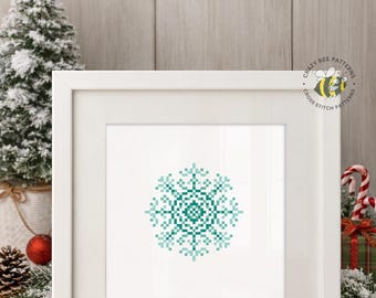 Mini Schneeflocke Kreuzstichmuster: Geometrisches Design für Weihnachten (PDF Muster)