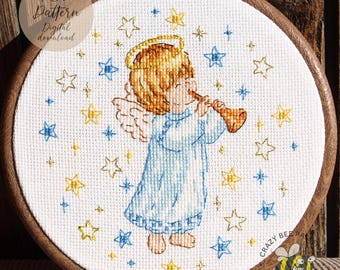 Cross Stitch Pattern Baby Angel - Christmas Angel Cross Stitch Design (PDF Pattern)