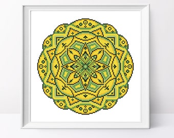 Kreuzstich-Muster Mandala: Geometrisches Design (PDF-Muster)