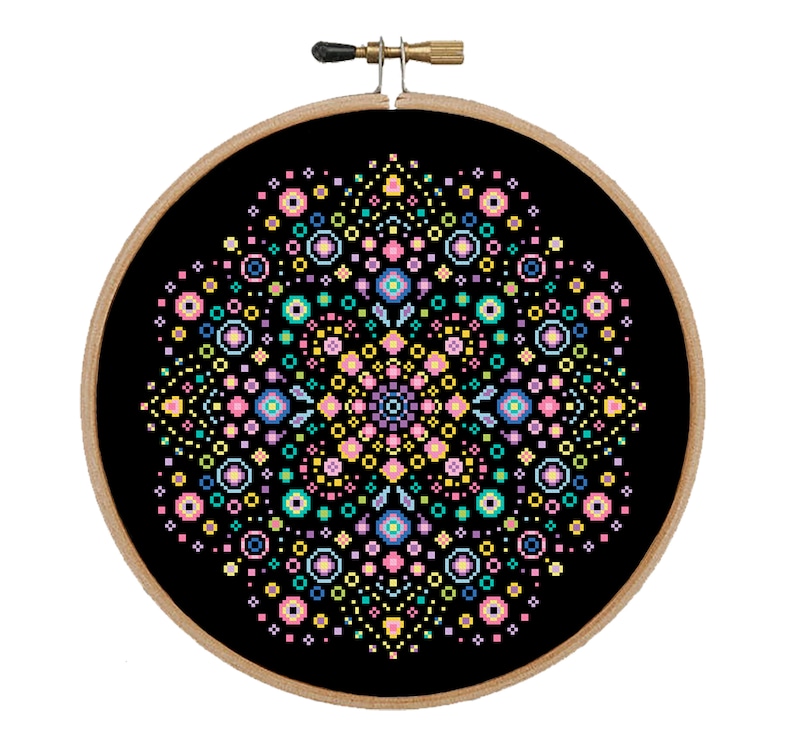 Bright Multicolored Mandala Cross Stitch Pattern Geometric | Etsy