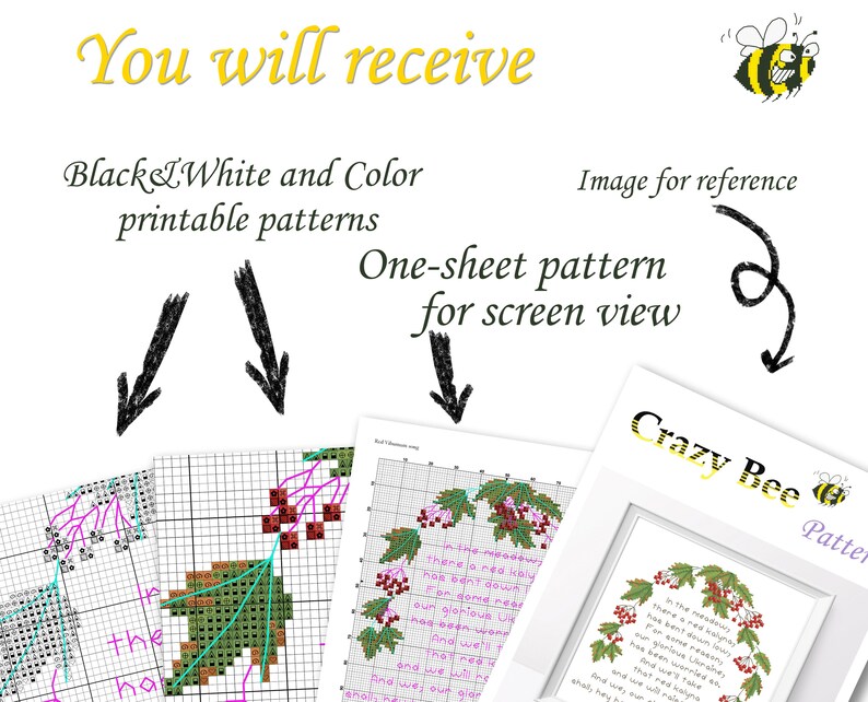 Red Viburnum Song Cross Stitch Pattern Viburnum Cross Stitch Etsy