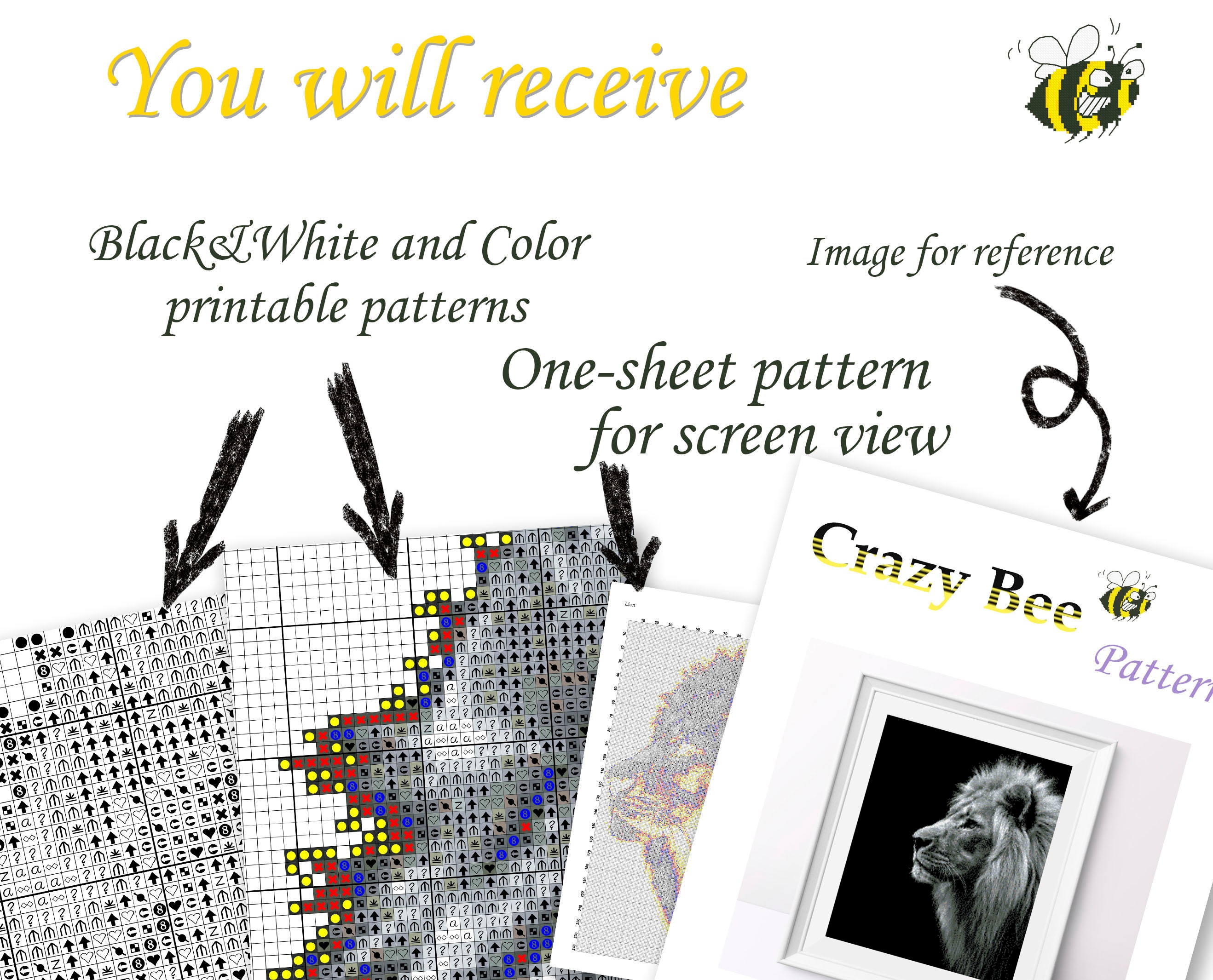 Lion on Black Aida Cross Stitch Pattern Animal Cross Stitch Etsy