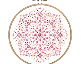 Kreuzstich-Muster Mandala: Geometrisches Boho-Design (PDF-Muster)