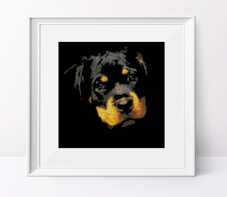 Rottweiler Puppy Cross Stitch Pattern Rottweiler Pdf Pattern Etsy