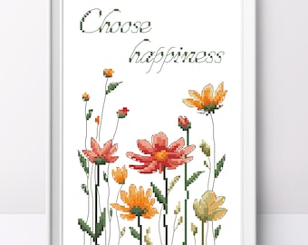 Wildflower Meadow Cross Stitch Pattern: Summer Floral Design (PDF Pattern)