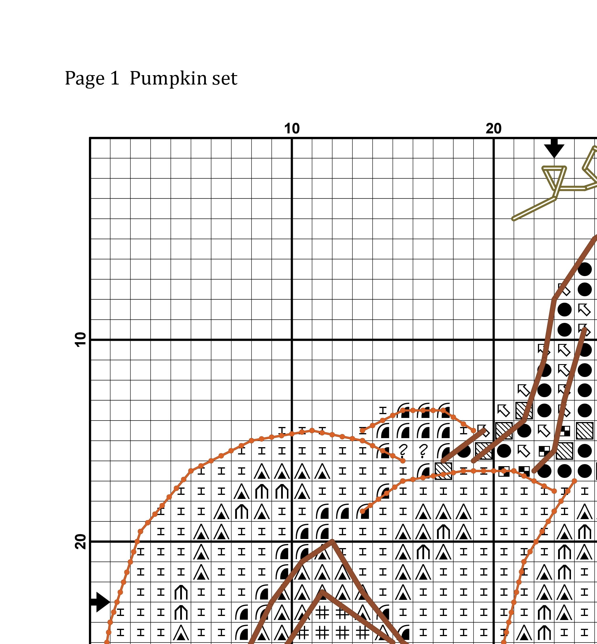 Pumpkin Set Cross Stitch Pattern Pumpkins Pdf Chart Halloween - Etsy