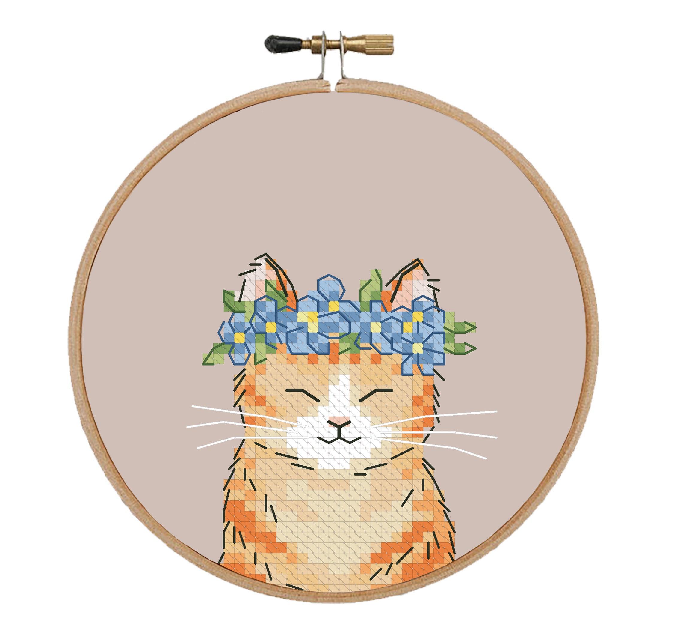 Cute ginger cat cross stitch pattern Pet cross stitch design Little ginger cat pdf pattern Animal cross stitch pattern Cat lover gift