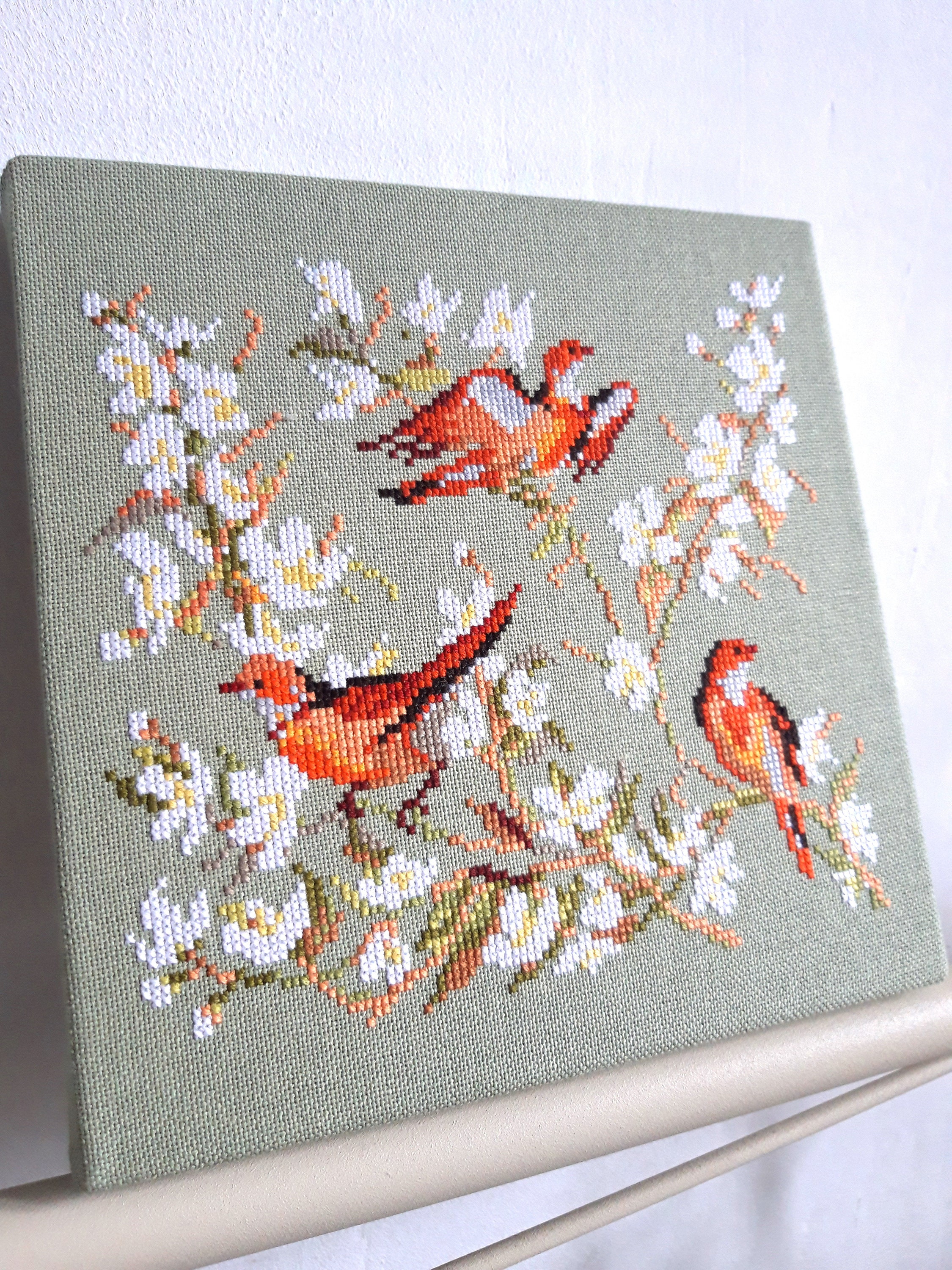 Three birds cross stitch pattern Birds pdf pattern Antique | Etsy