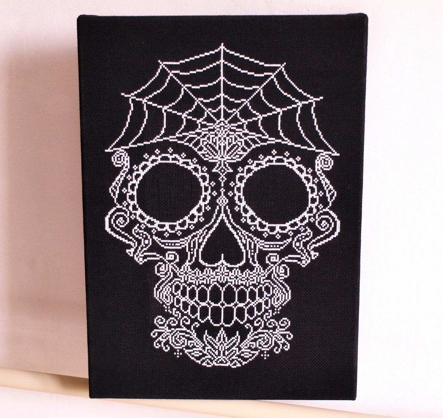 White Skull Cross Stitch Pattern Sugar Skull Cross Stitch - Etsy
