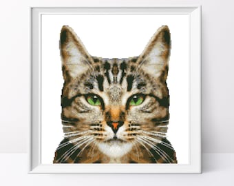 Brown Tabby Cat Cross Stitch Pattern Animal Cross Stitch Cat Brown Tabby Cat Cross Stitch Pattern Animal Cross Stitch Cat