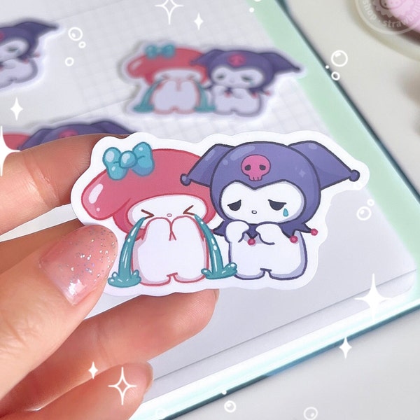 Crybabies BFF Stickers || Melody, Kuromi, Laptop Sticker, Digital Art, Stickers, Water Bottle Sticker, Stationery, Illustration