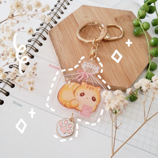 Cat Bread Loaf Keychain