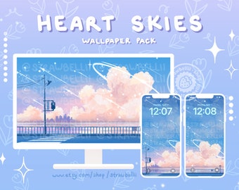 Dreamy Heart Skies • Fondo de escritorio • Fondo de pantalla del teléfono