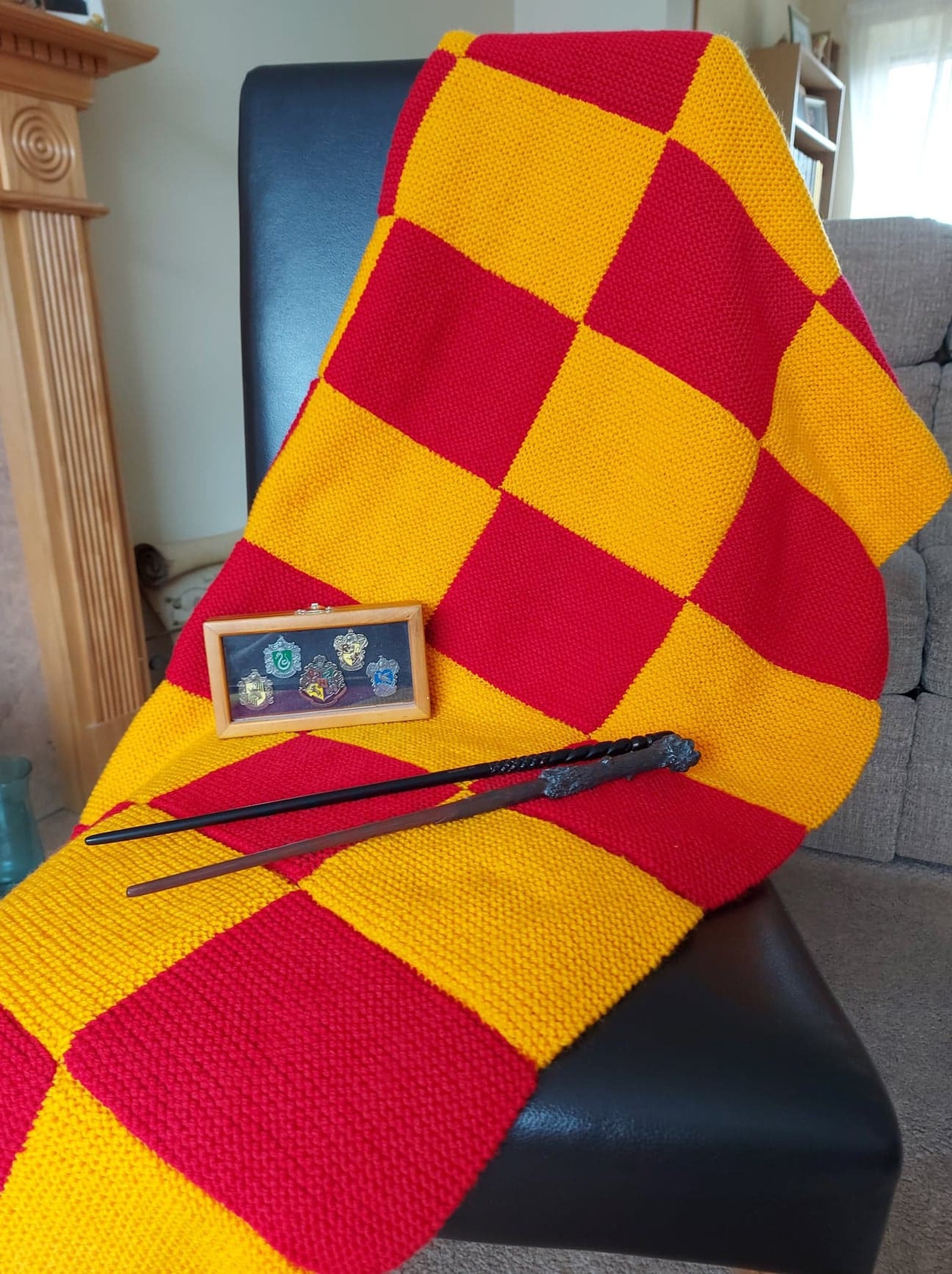 Gryffindor Inspired Knitted Blanket Etsy
