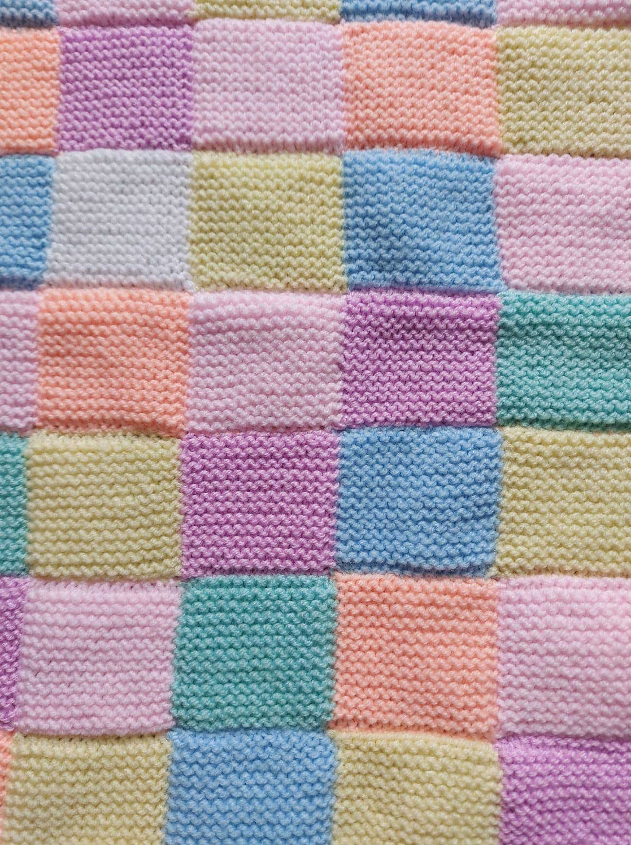 Handmade Knitted Patchwork Baby Blanket Etsy