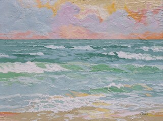 Arte Da Parete Su Tela Costiera - Quadro Astratto Spiaggia E Oceano, Paesaggio Marino Strutturato, Decorazione Per Soggiorno (Dimensioni Variabili)